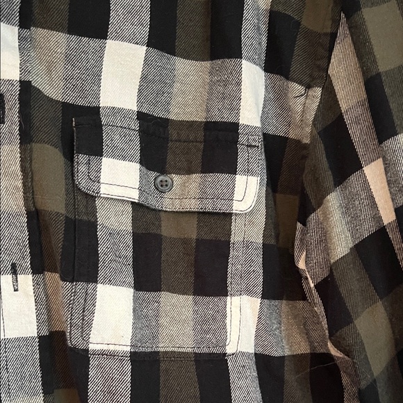 Old Navy Green, Black and White Checkered Shirt - Picture 4 of 8